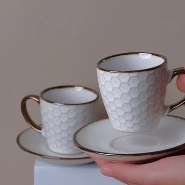 Turkish Coffee Cup Serving Set - 12 Pieces