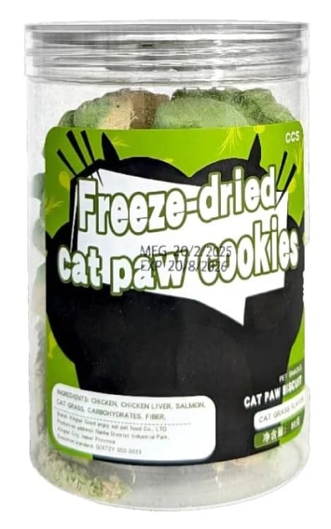 Freeze-Dried Pet Treats - Cat Paw Biscuits with Catnip Flavor