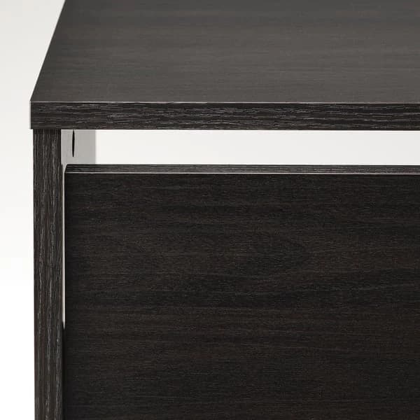 Shoe cabinet with 2 compartments, black-brown, 49x28x93 cm