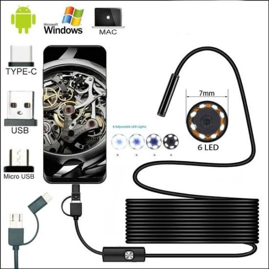 Waterproof PC Endoscope Camera - USB Type C 10M