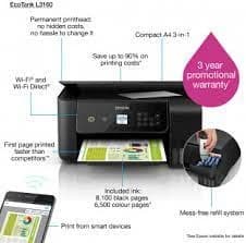 EPSON Ecotank L3160 WiFi Print, Scan And Copy Functions