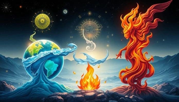 The difference between earth, fire, water and air signs.