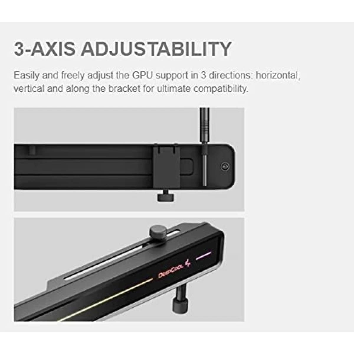 Deepcool ST500 ARGB GPU Support Bracket w/ Adjustable 3-Axis Design & Support Pillar
