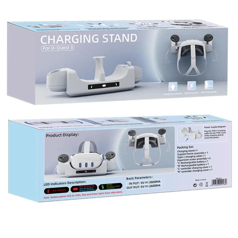 Charging Station and Display Stand for VR Headset & Controllers