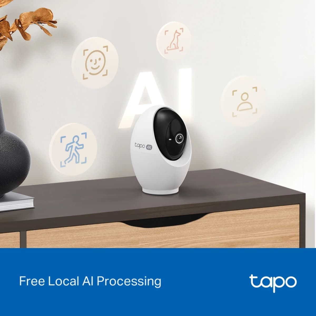 TP-LINK Tapo C260 4K Pan/Tilt Indoor Security Camera, RoomCam 4K