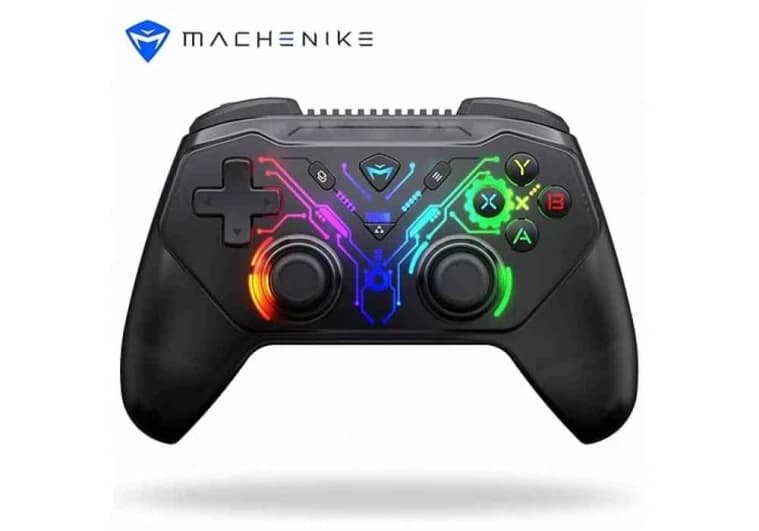 Machenike G3S Wireless Gaming Controller for Windows PC, Switch, Android, with LED Backlight, Dual Vibration Motors & Dual Connection Modes - White
