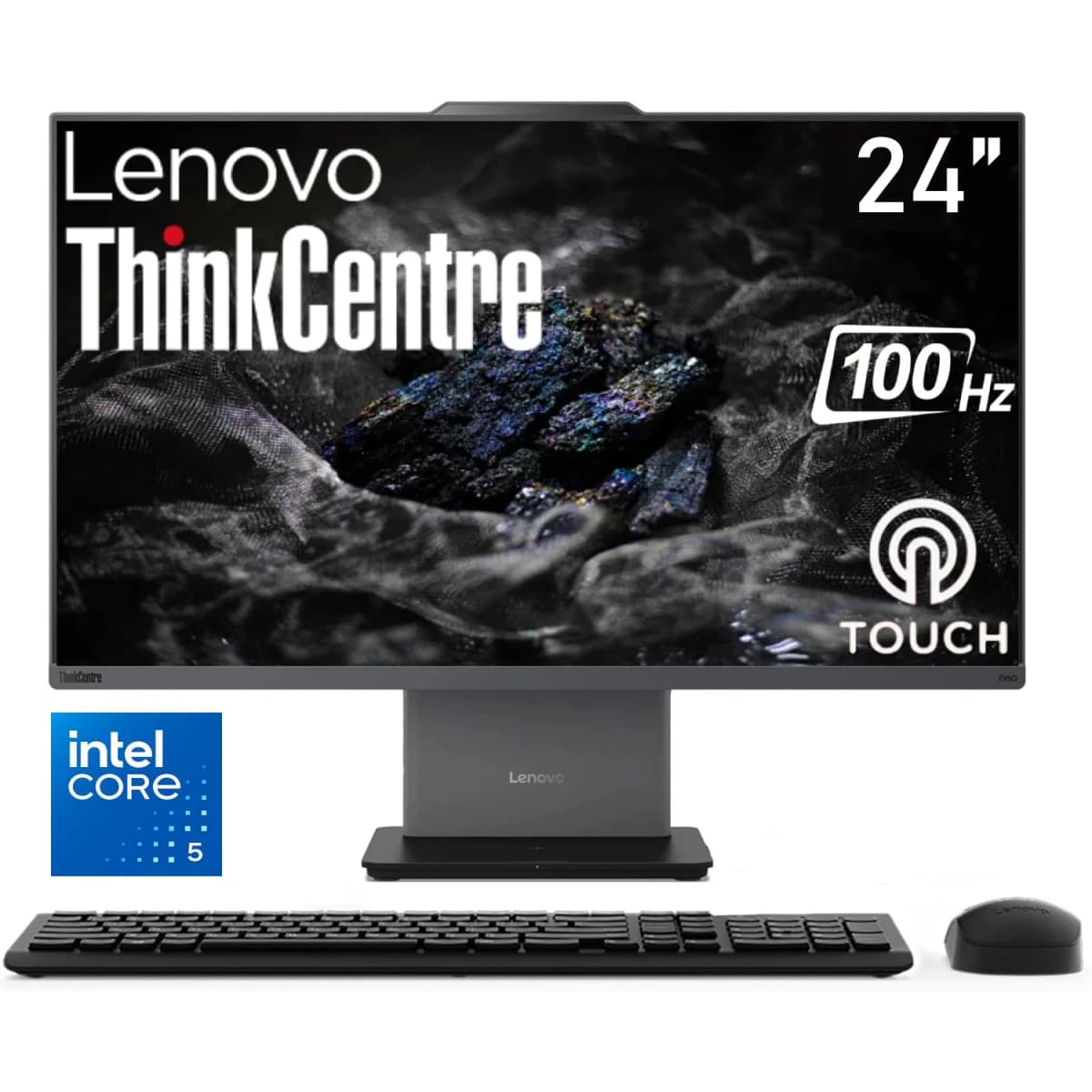 Lenovo ThinkCentre NEO 50a Gen 5 (2025) 24" All-in-One PC with Intel® Core 5 210H & Touch Screen - Luna Grey