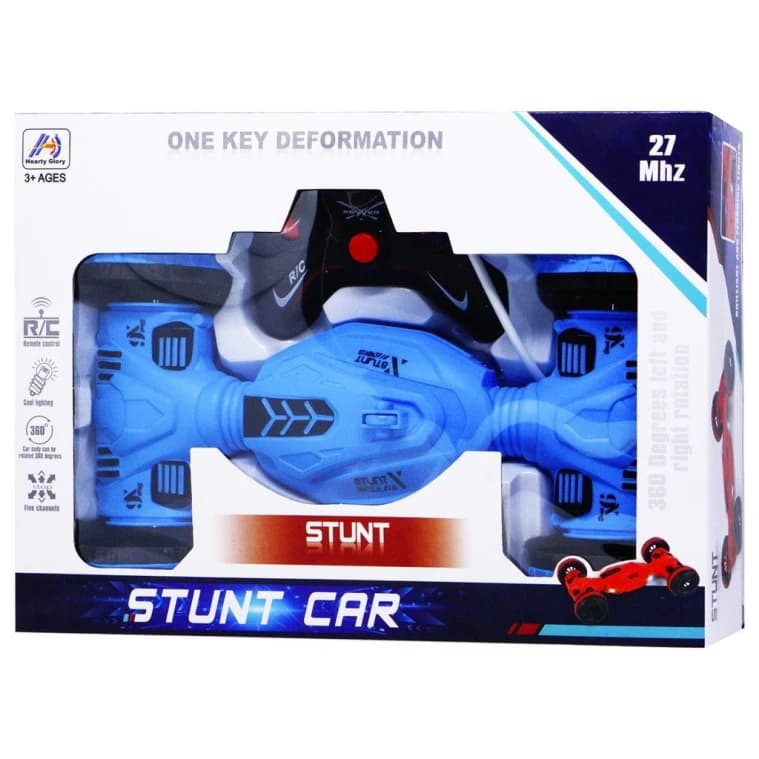 Remote Control Stunt Car with Lights - Blue