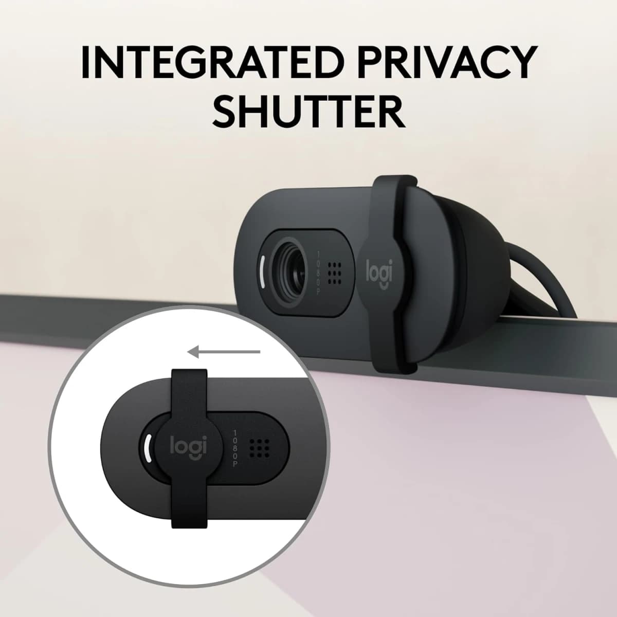 Logitech Brio 105 Full HD 1080p Business Webcam with Auto-Light Balance, USB-A, Privacy Shutter, Easy Set-Up, Compatible with Windows, macOS, ChromeOS