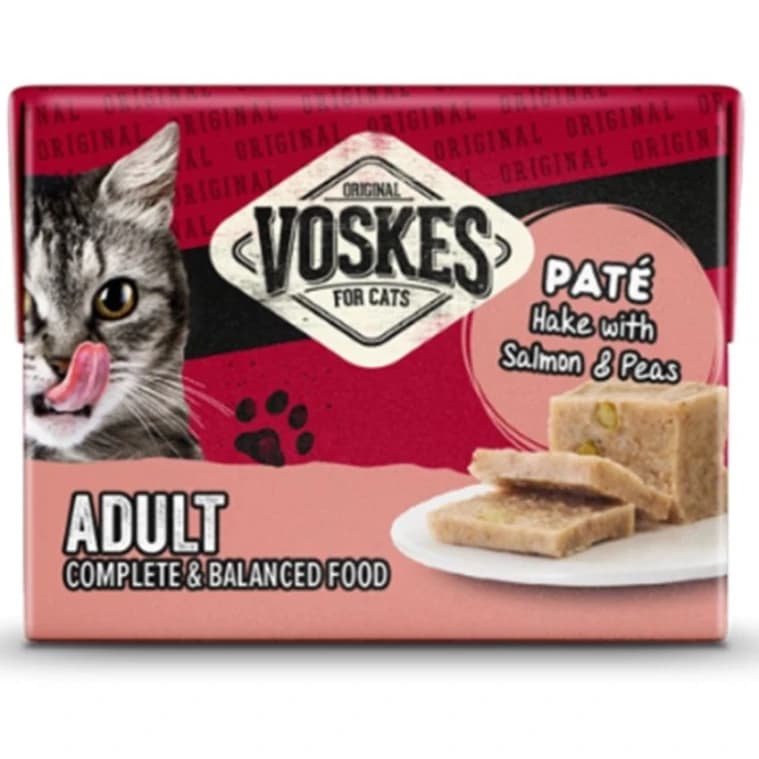 VOSKES PATE HAKE WITH SALMON & PEAS 8X85GR