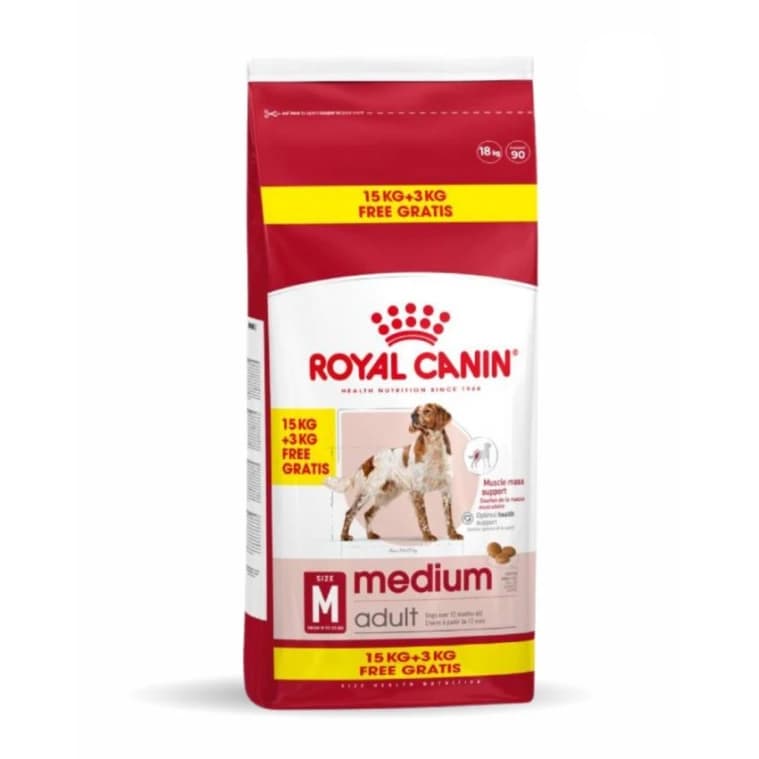 Royal Canin Medium Adult 15kg + 3kg Free