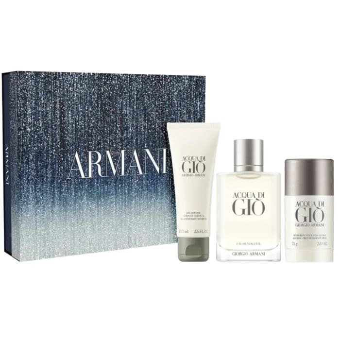 Giorgio Armani Acqua Di Gio EDT 100Ml + Shower Gel 75Ml + Stick Deodorant 75Ml Gift Set For Men