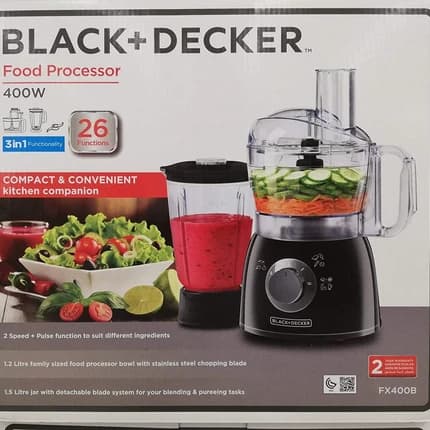 Black & Decker Food Processor 400W with Mixing Bowl FX400B-B5