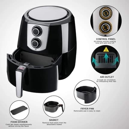 Mega Air Fryer 5.2L 1800W Black