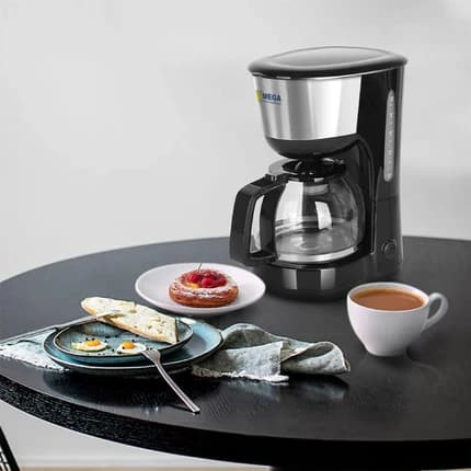 Mega Coffee Maker 1000W 1.25L - Black