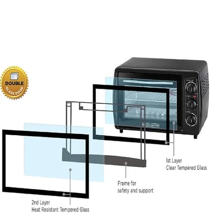 Black & Decker 19L Multi-Function Dual Glass Roaster Oven TRO19RDG-B5