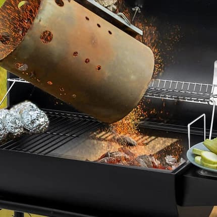 Mega Charcoal Grill with Side Table - 117*74*124 cm