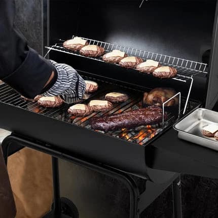 Mega Charcoal Grill with Side Table - 117*74*124 cm