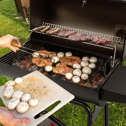 Mega Charcoal Grill with Side Table - 117*74*124 cm