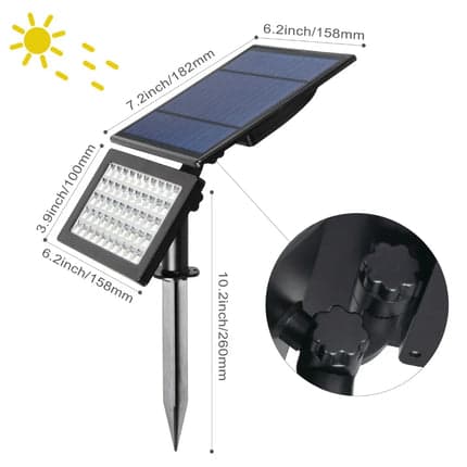 Versatile 50W Solar-Powered LED Garden Spotlight
