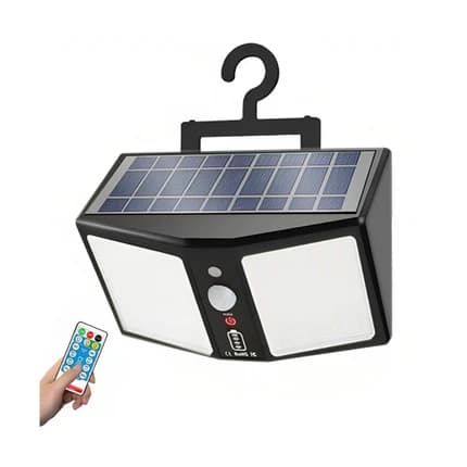 Wall-Mounted Solar Light with Remote - White