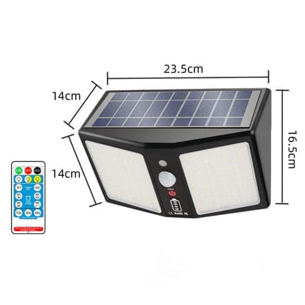 Wall-Mounted Solar Light with Remote - White