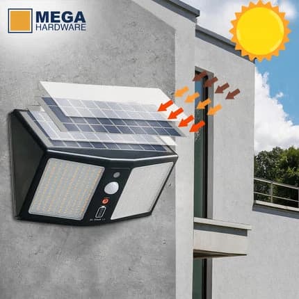 Wall-Mounted Solar Light with Remote - White
