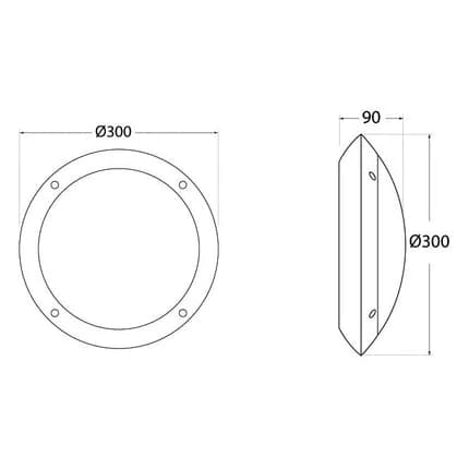 Fomajali Round Wall Lamp 30 cm - Black