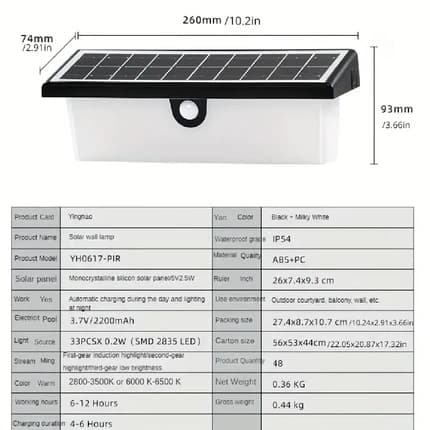 Wall Lamp with Solar Sensor