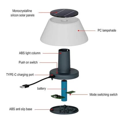 Rechargeable Solar Table Lamp