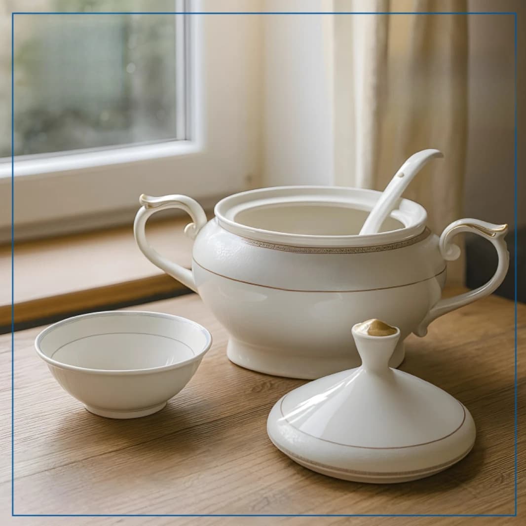 62-piece porcelain dining set