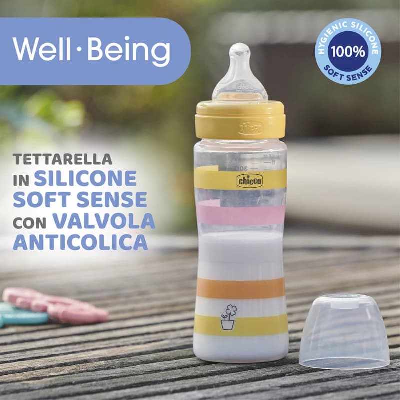 Chicco Well-Being Bottle Fast Flow 4m+ 330ml Yellow