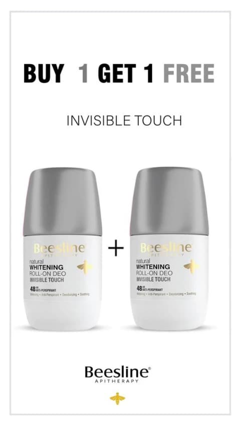Offer Beesline Invisible Touch Deo Roll On 50ml 2 Pcs