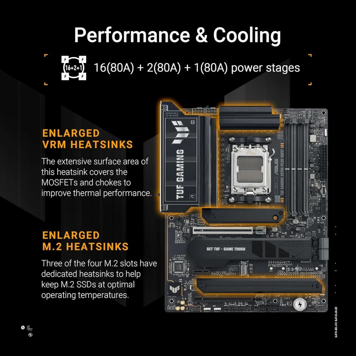 ASUS TUF GAMING X870E-PLUS WIFI 7 ATX AM5 Motherboards with AMD X870E Chipset, DDR5 Memory Support