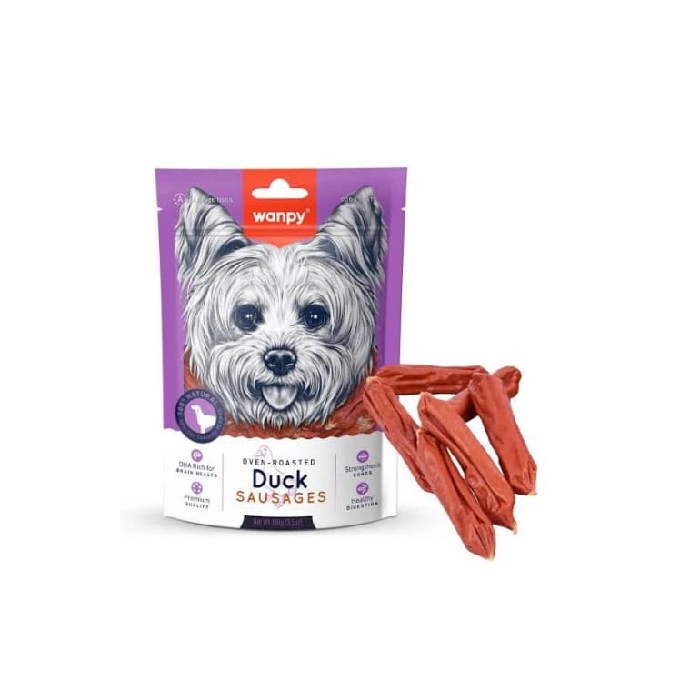 wanpy duck sausages 100g