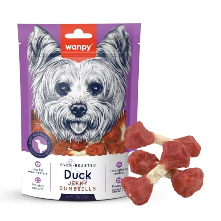 wanpy duck jerky dumbbells 100g