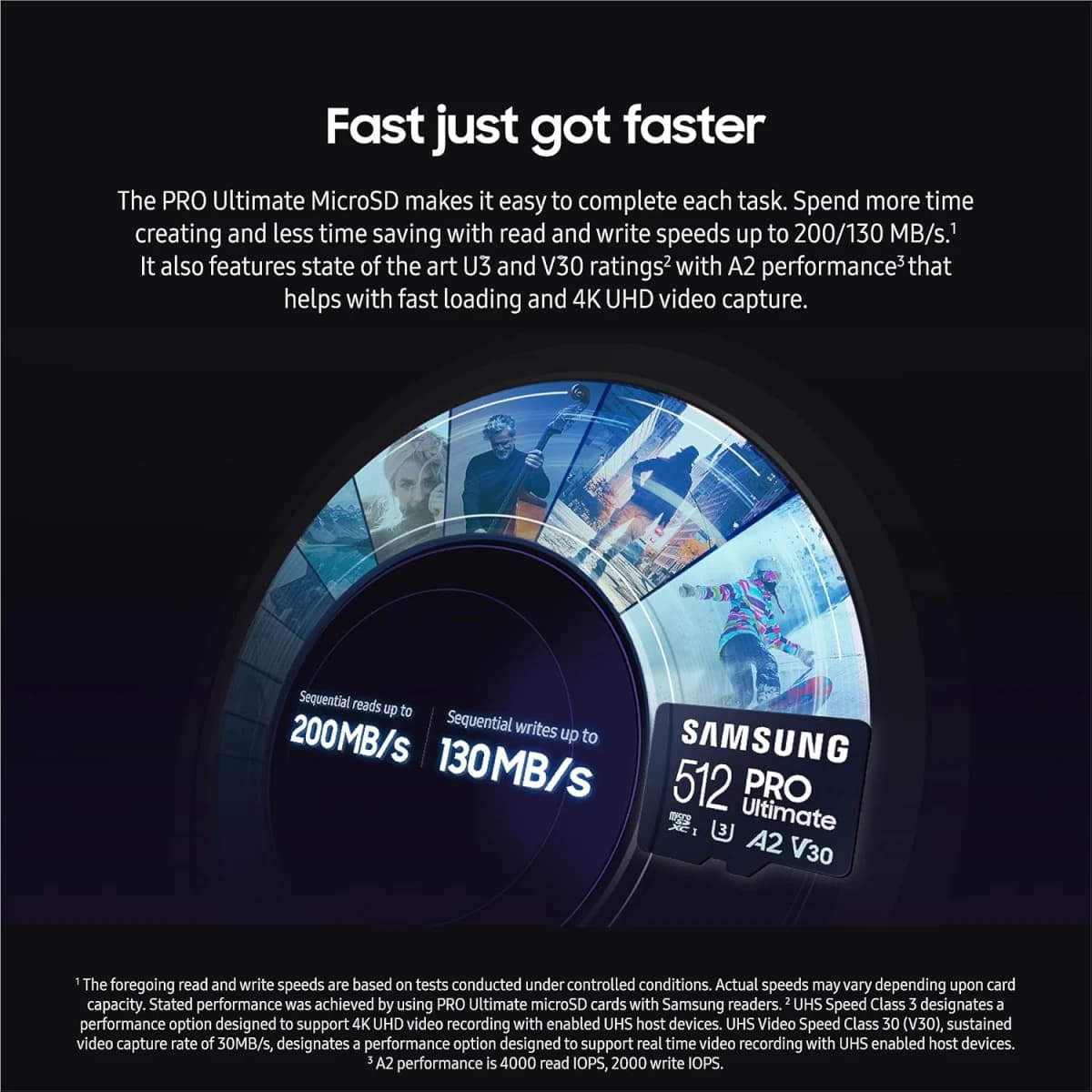 Samsung PRO Ultimate microSD Memory Card+Reader, 128GB, 200 MB/s, 4K UHD, UHS-I for Action Cams, Drones, Gaming, Devices
