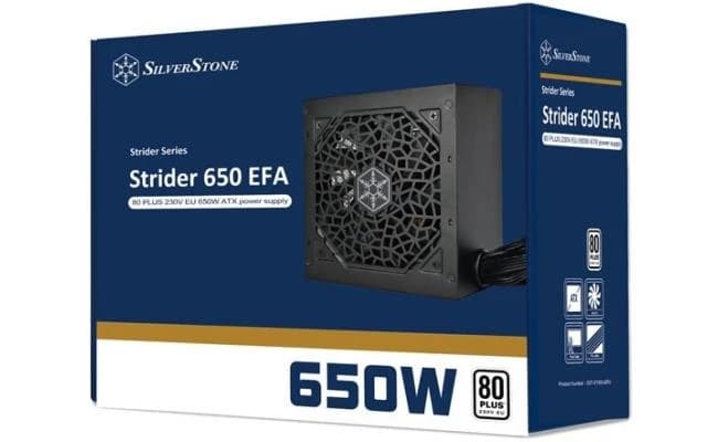 SilverStone Strider 650 EFA 230V EU 650W ATX (PS2) 80 Plus White Performance Power Supply with Silent 120mm Fan