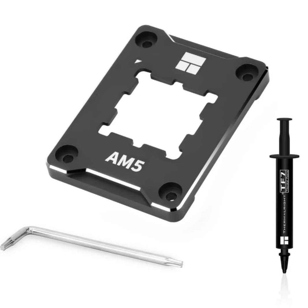 Thermalright AMD AM5 Black Aluminum Frame for CPU Socket Anti-Warp & Bend, Secure Frame, Temp Reduction (1-3) Degrees, Includes Free TF7 (12.8 w/m.k) Thermal Paste Tube | AM5-CF Black |