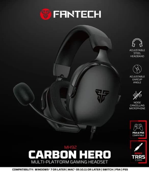 Fantech Hero Combo P53 keyboard, mouse, headset, and mousepad + free stand - Black