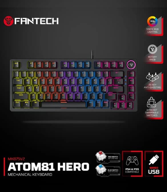 Fantech Hero Combo P53 keyboard, mouse, headset, and mousepad + free stand - Black