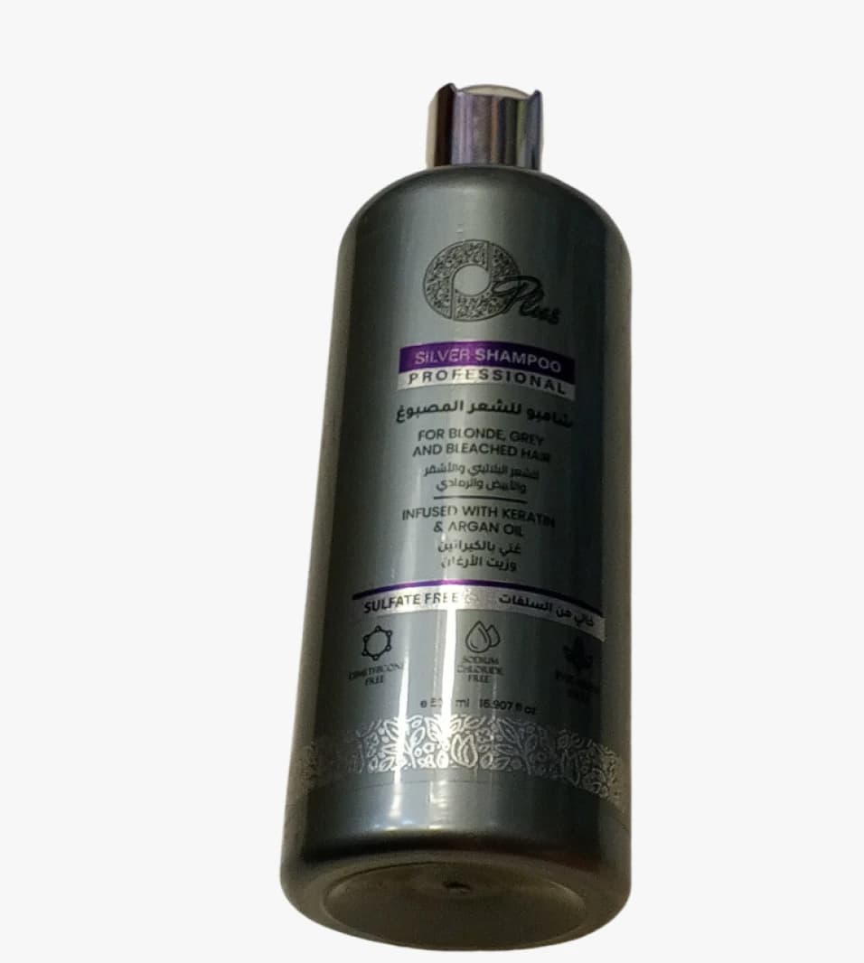 Plus Silver Shampoo Professional Specially Formulated for Blonde, Grey, and Bleached Hair with Keratin and Argan