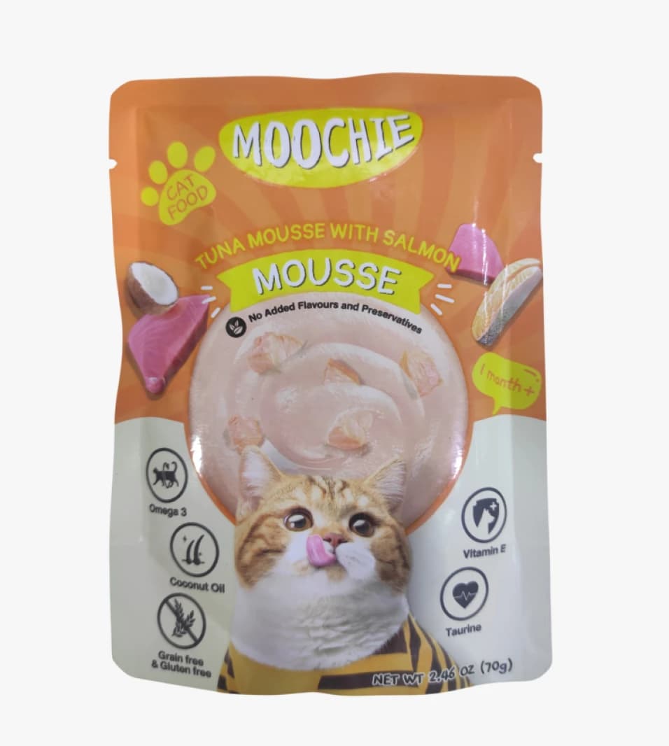 Moochie Cat Food Tuna Mousse with Salmon Omega and Vitamins for Cats One Month Plus