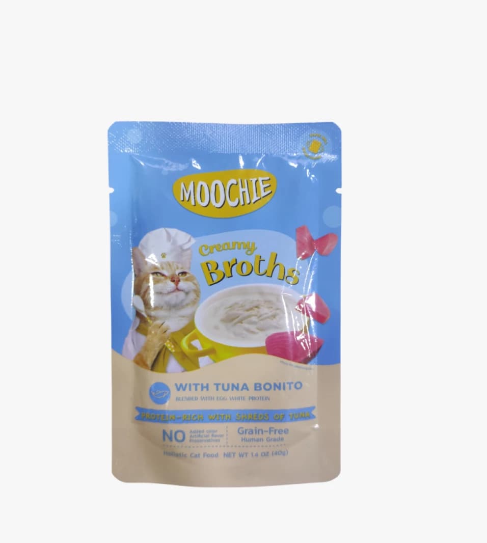 Moochie Creamy Broths Cat Treat with Tuna Flavor Designed for Discerning Cat Lovers