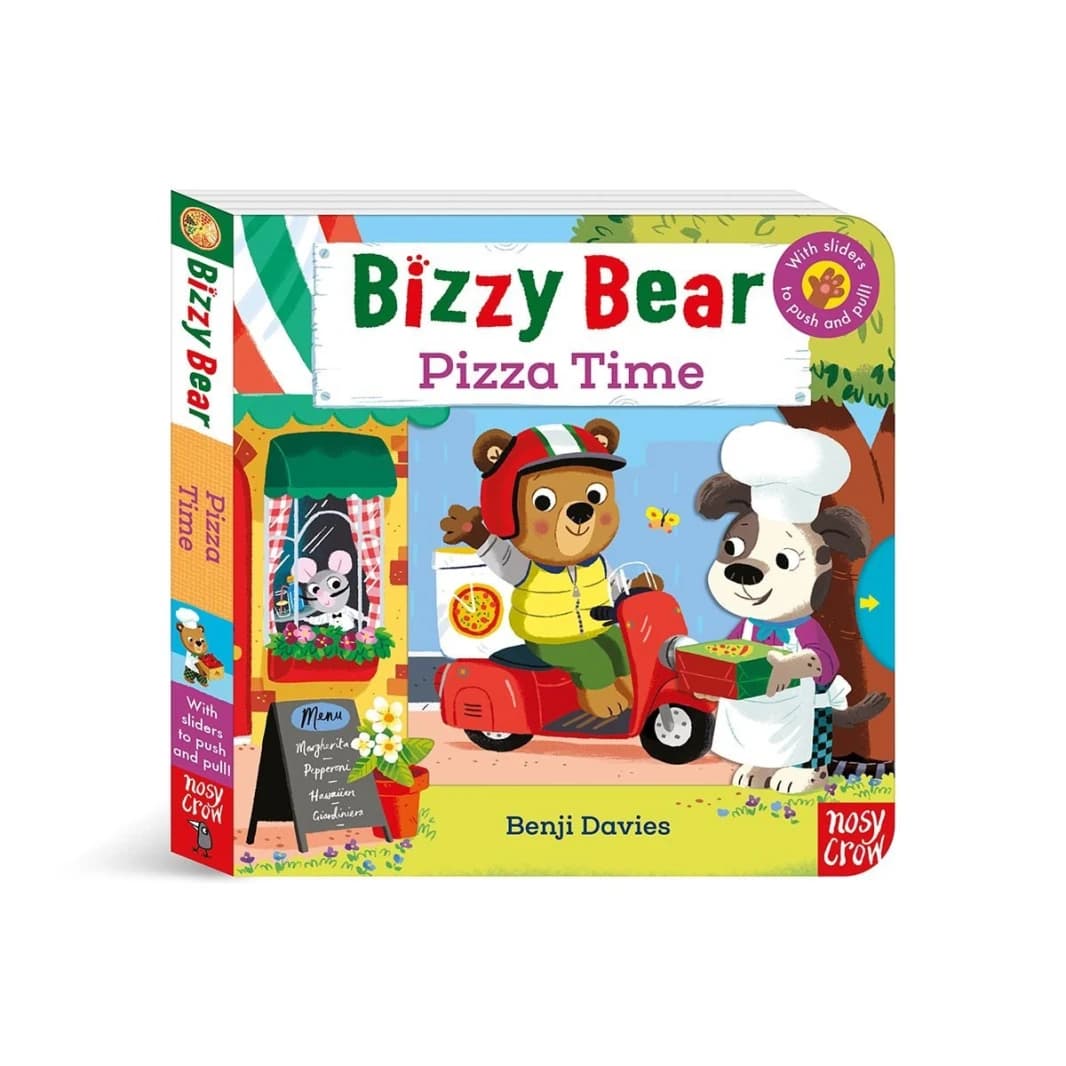Bizzy Bear Book, Pizza Time, for Kids, by Benji Davies, Interactive, Fun, Easy with Sliders to Push and Pull