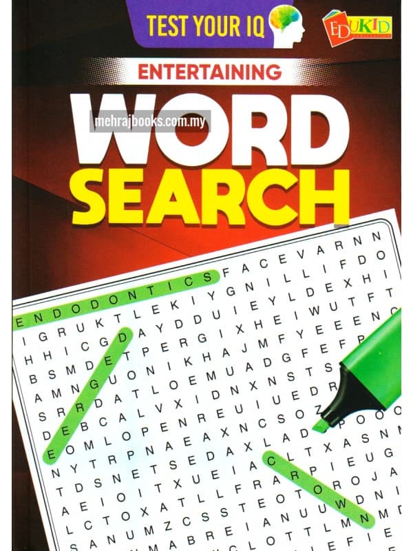 Entertaining Word Search Puzzle Book by EduKid for Kids and Adults Featuring Brain-Boosting Challenges and IQ Tests