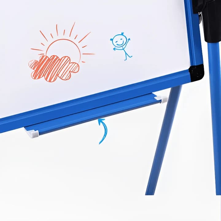 Double-Sided Board + (Stand/Markers/Chalk) - Blue
