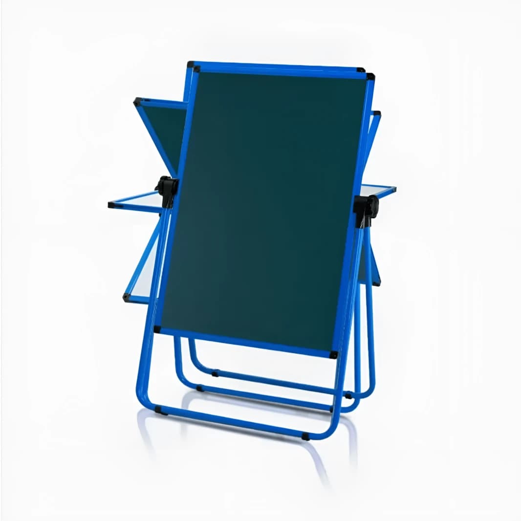 Double-Sided Board + (Stand/Markers/Chalk) - Blue