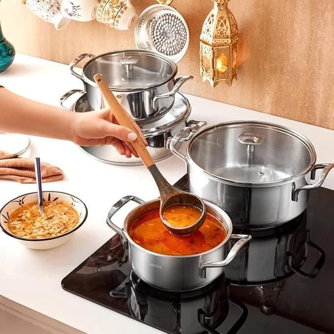 Karaca Alaz 8-Piece Stainless Steel Cookware Set