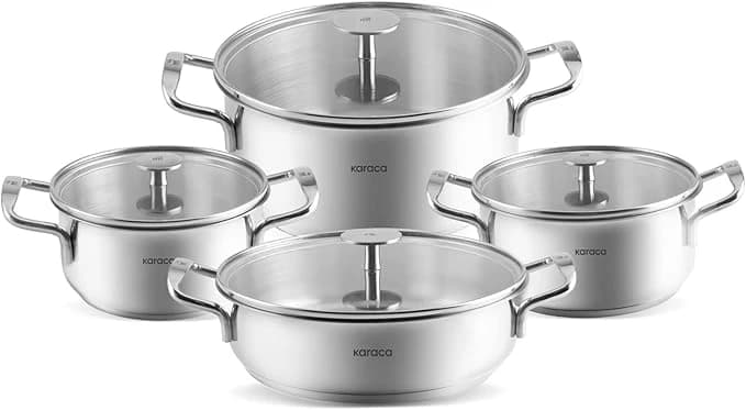 Karaca Alaz 8-Piece Stainless Steel Cookware Set
